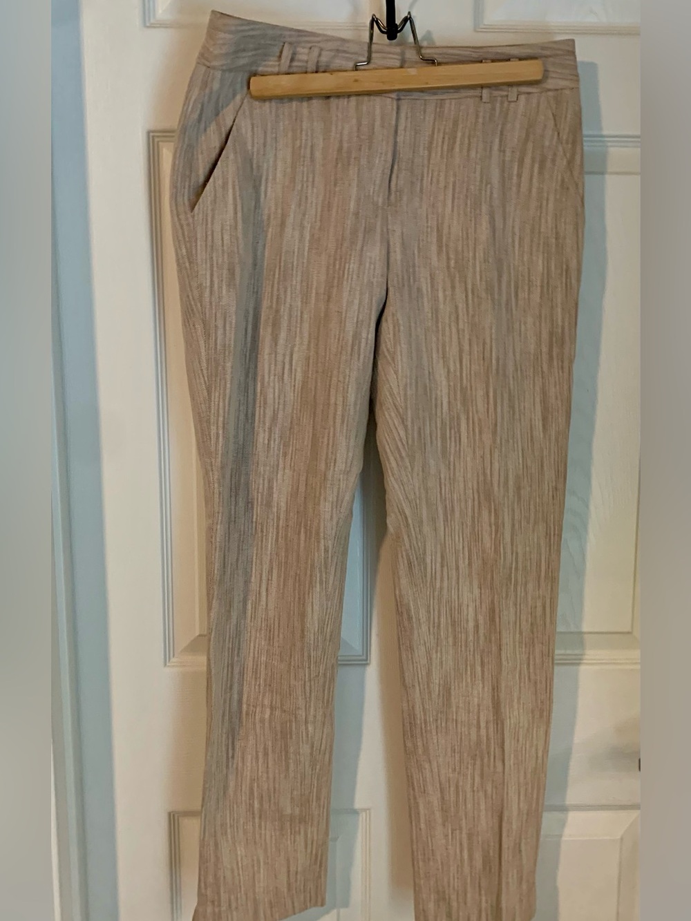 Laundry By Shelli Segal Women's Beige Textured Trousers